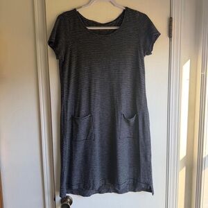 Eileen Fisher Black and White Striped Short Sleeve Tee